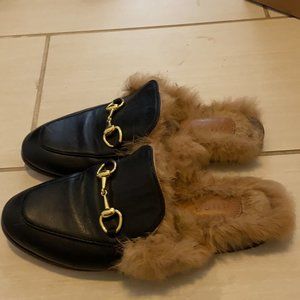 GUCCI Princetown fur slipper size 38